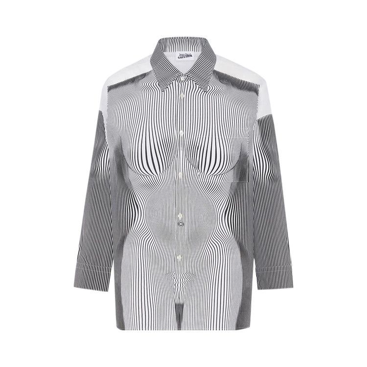 

Рубашка Jean Paul Gaultier Petit Grand Pinstripe Body Morphing Shirt, Black/White