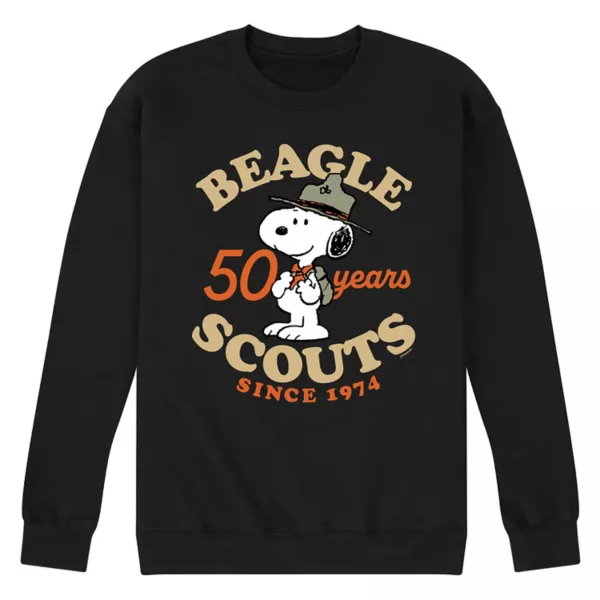 

Мужская флисовая толстовка Peanuts Beagle Scout с нашивкой 50 лет Licensed Character, черный