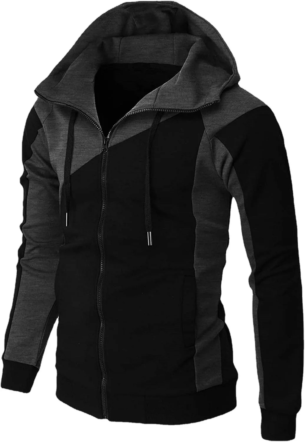 Мужская худи с контрастными вставками, Heavyweight, Full Zip, Slim Fit — фото 2