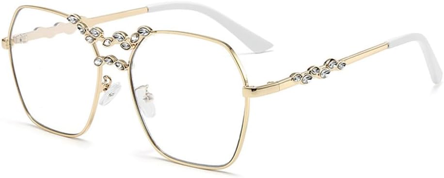 

Женские солнцезащитные очки в металлической оправе с защитой от УФ-излучения, бриллиантовой инкрустацией и двойным лучом для уличной фотосъемки HCPIHF, Gold Frame White