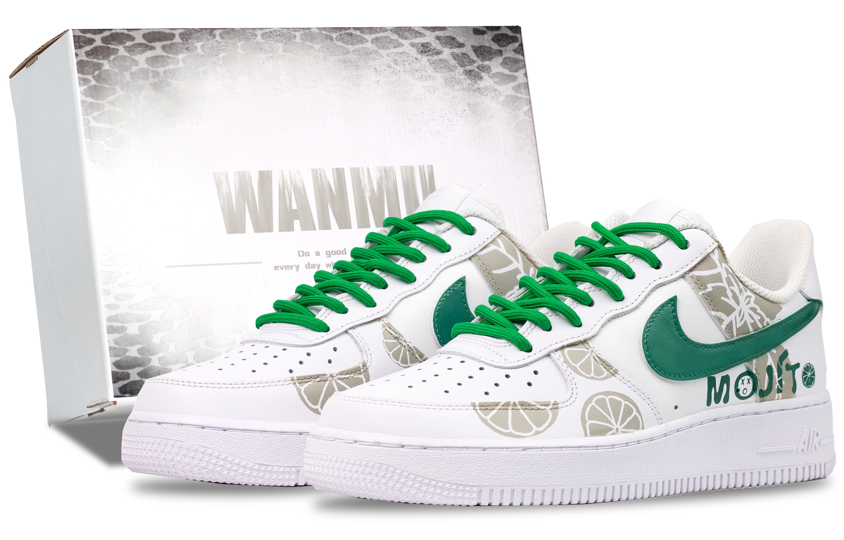 

Nike Кроссовки Air Force 1 Lemon Summer, износостойкие, для скейтбординга, балансирующие, низкие, мужские, белые, зеленые