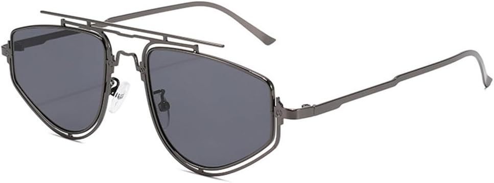 

Мужские солнцезащитные очки в стиле ретро с двойной перемычкой и металлической оправой, градиентным зеркальным покрытием и защитой от УФ-излучения UV400; женские солнцезащитные очки для активного отдыха HPIRME, Gun Gray