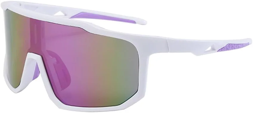 

Мужские и женские солнцезащитные очки для занятий спортом на открытом воздухе, большие очки для езды на велосипеде, с защитой от УФ-излучения KTUCN, White Yellow