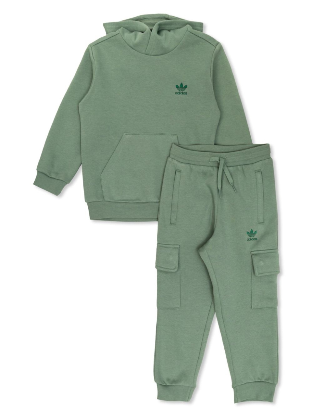 

Adidas Kids комплект из топа и брюк с вышитым логотипом, зеленый