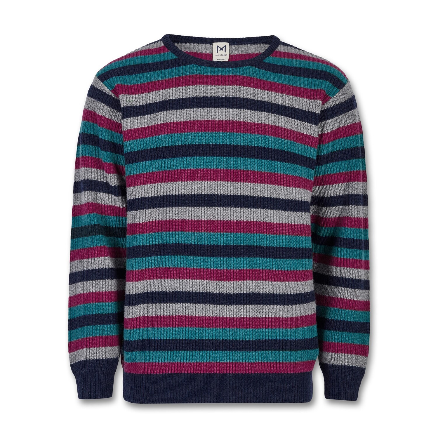 

Пуловер MANITOBER Streifen Strick, цвет Gray/Navy/Petrol/Fuchsia