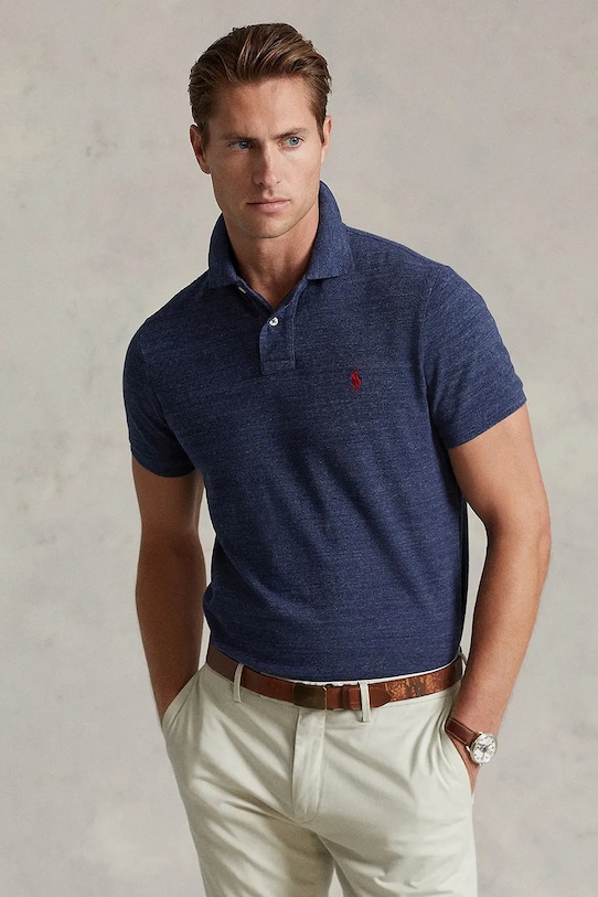 

Хлопковая поло Polo Ralph Lauren, темно-синий