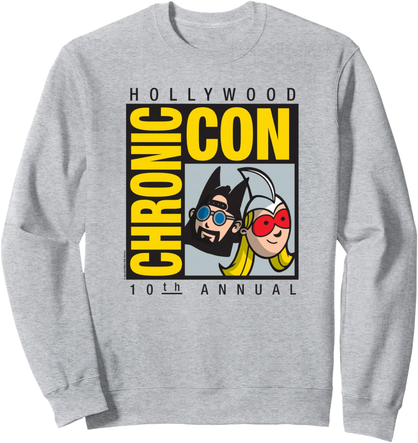 

Толстовка с надписью «Jay and Silent Bob Hollywood Chronic Con 10th Annual», серый