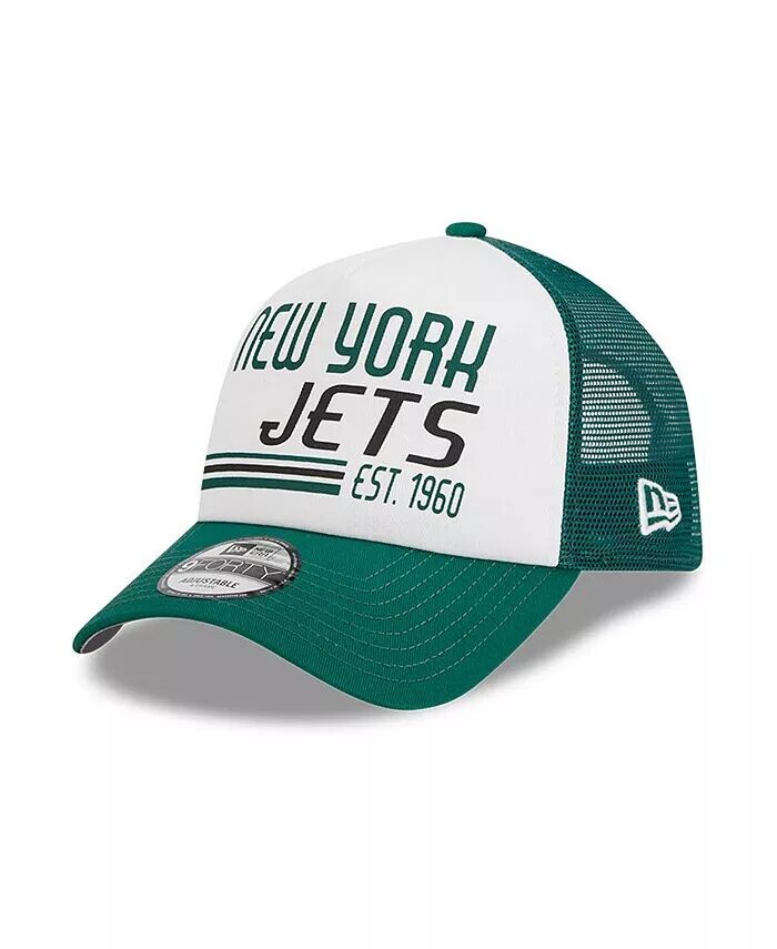 

Мужская бело-зеленая регулируемая кепка New York Jets Stacked A-Frame Trucker 9FORTY New Era, белый