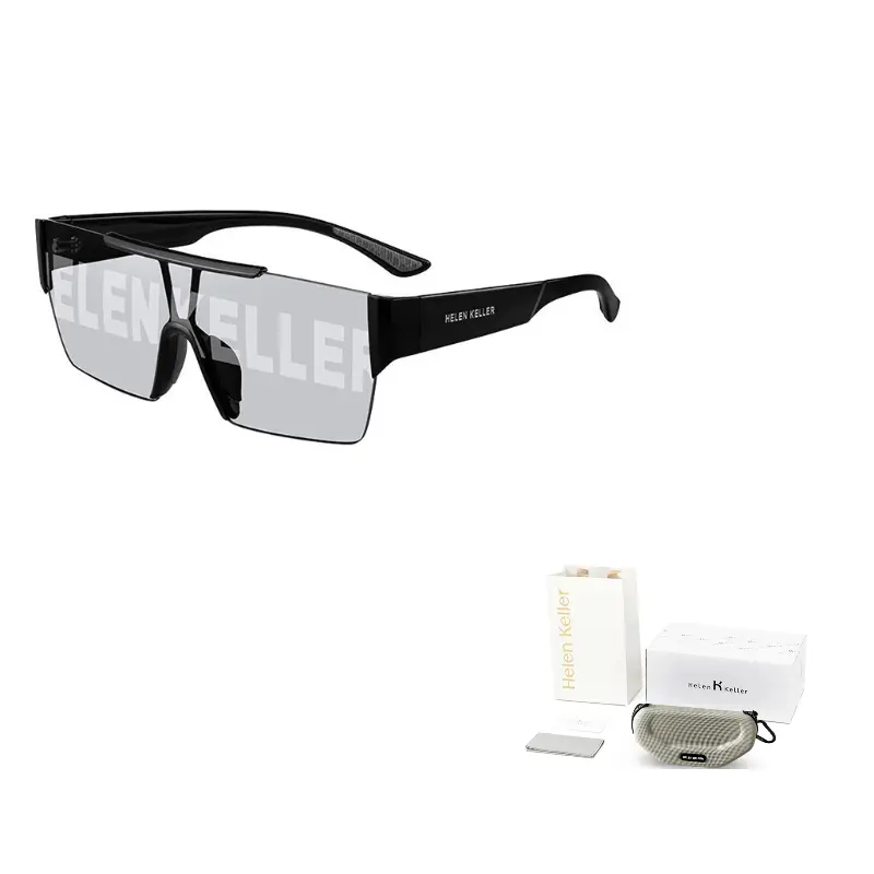 

HELEN KELLER Авиаторские солнцезащитные очки унисекс, H-SPORTN01 Gray Lens+Bright Black Foot