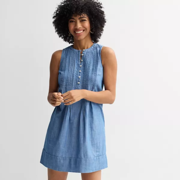 

Женское платье без рукавов со складками Sonoma Goods For Life, цвет chambray