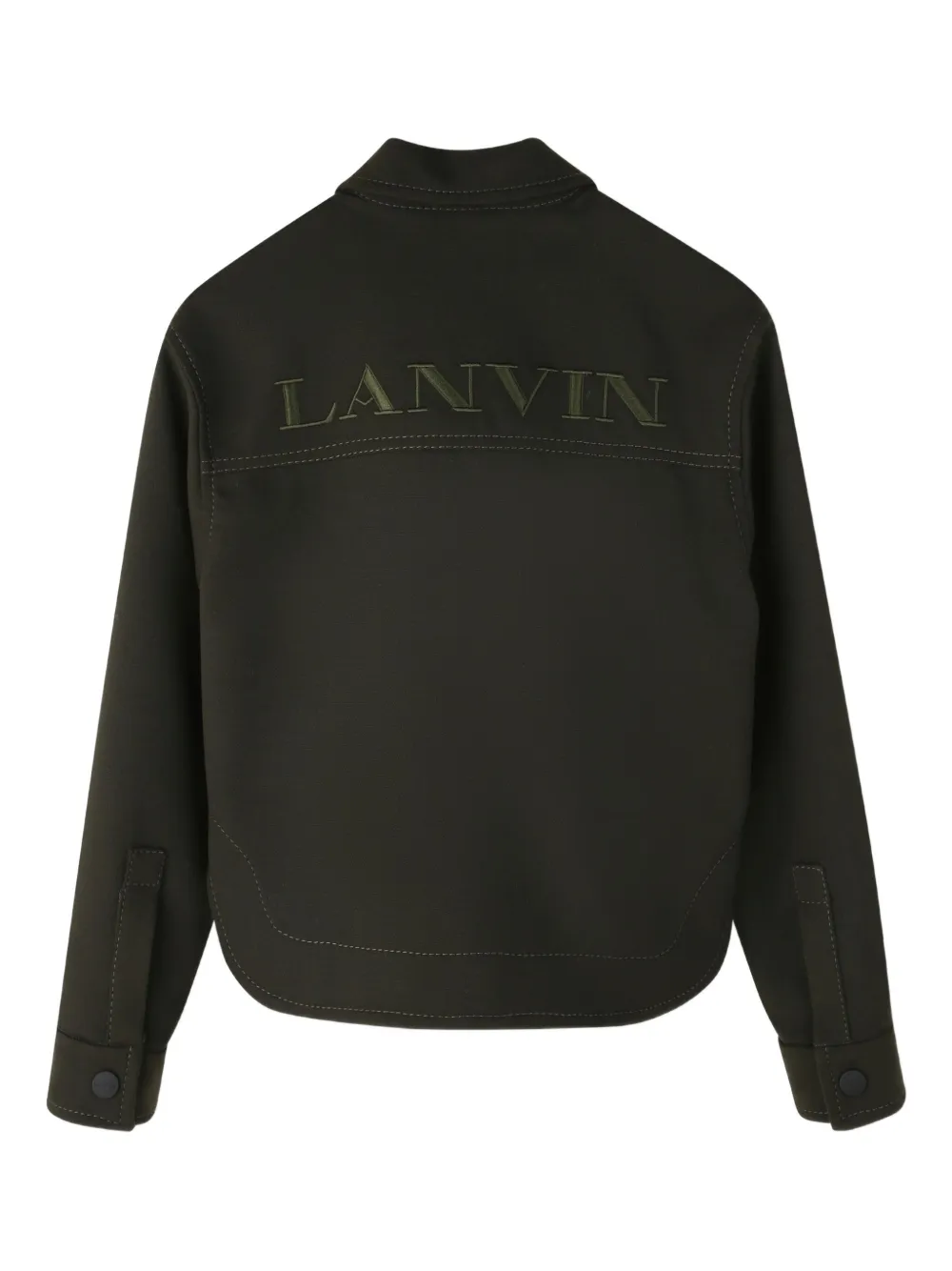Укороченная куртка с вышитым логотипом Lanvin Enfant, черный — фото 2
