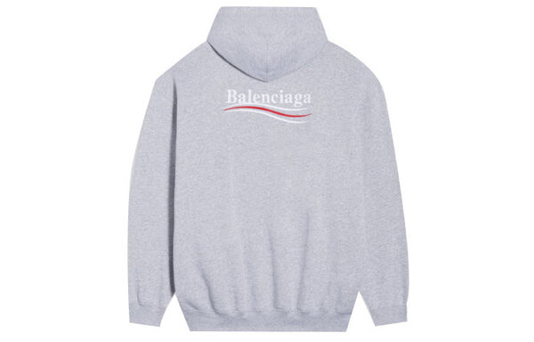 Толстовка political campaign hoodie medium fit 'grey' Balenciaga, серый — фото 2
