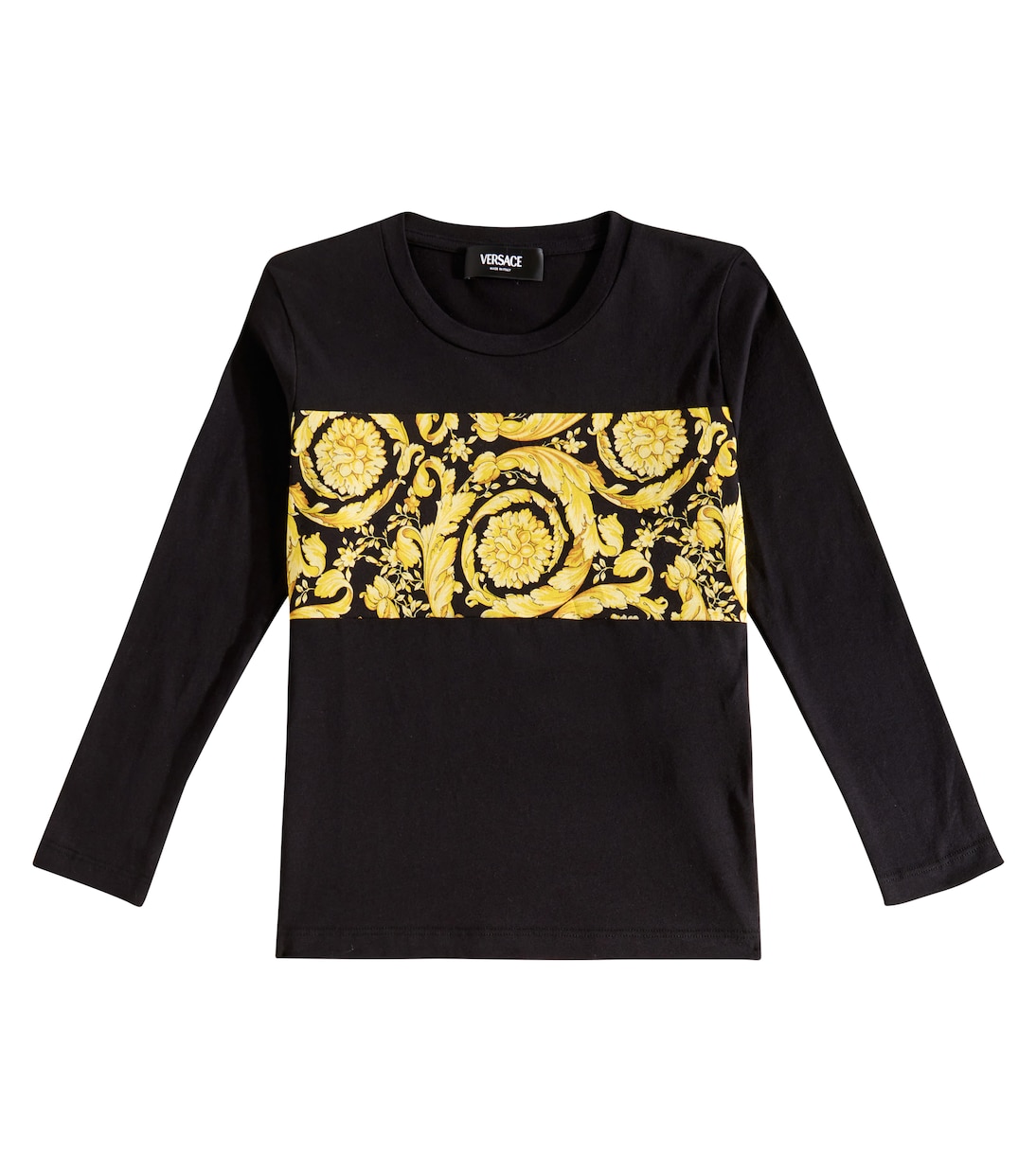 

Футболка из хлопкового джерси Barocco Versace Kids, Nero + Oro