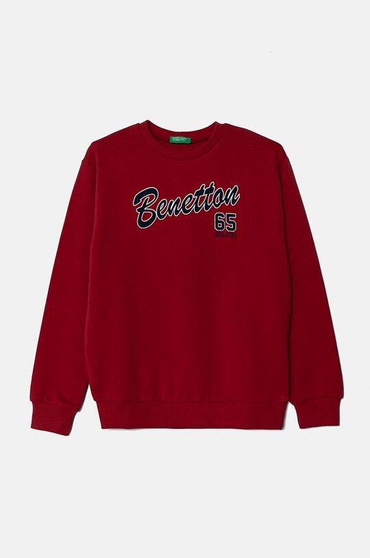 

Детская хлопковая толстовка United Colors of Benetton, бордовый