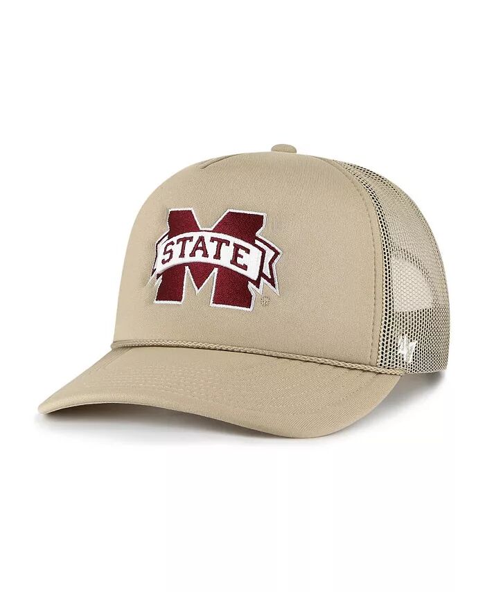 

Мужская бейсболка Trucker Snapback цвета хаки Mississippi State Bulldogs Foam Front Mesh '47 Brand