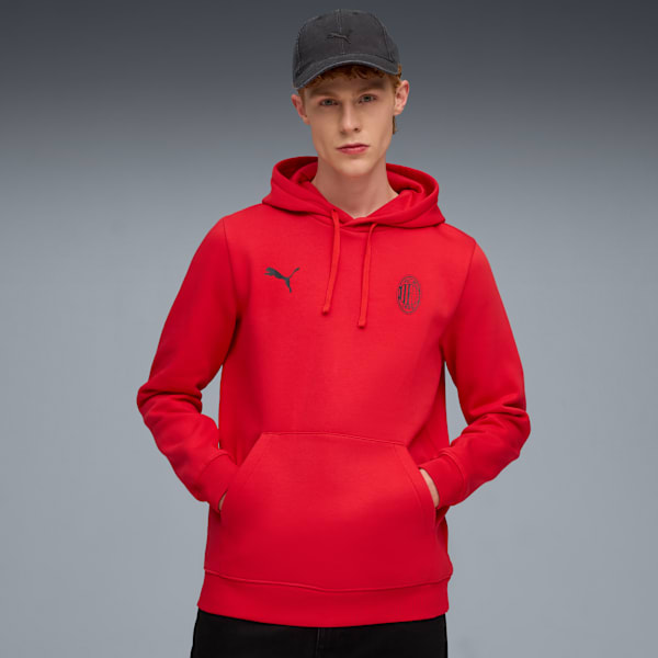 

Мужская флисовая футбольная толстовка с капюшоном Ac Milan Soccer Essentials Puma, красный