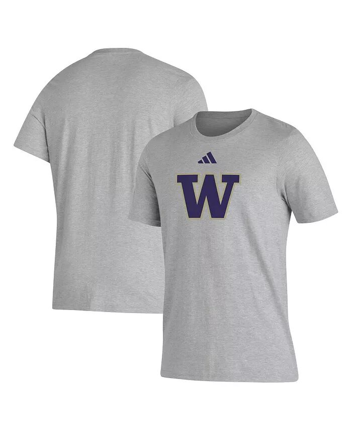 

Мужская серая футболка Washington Huskies Primary Locker Logo Pre-Game AEROREADY adidas