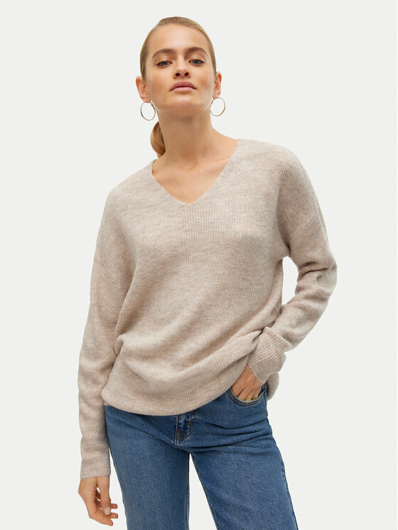 

Свитер loose fit Crewlefile 10233357 Vero Moda, бежевый