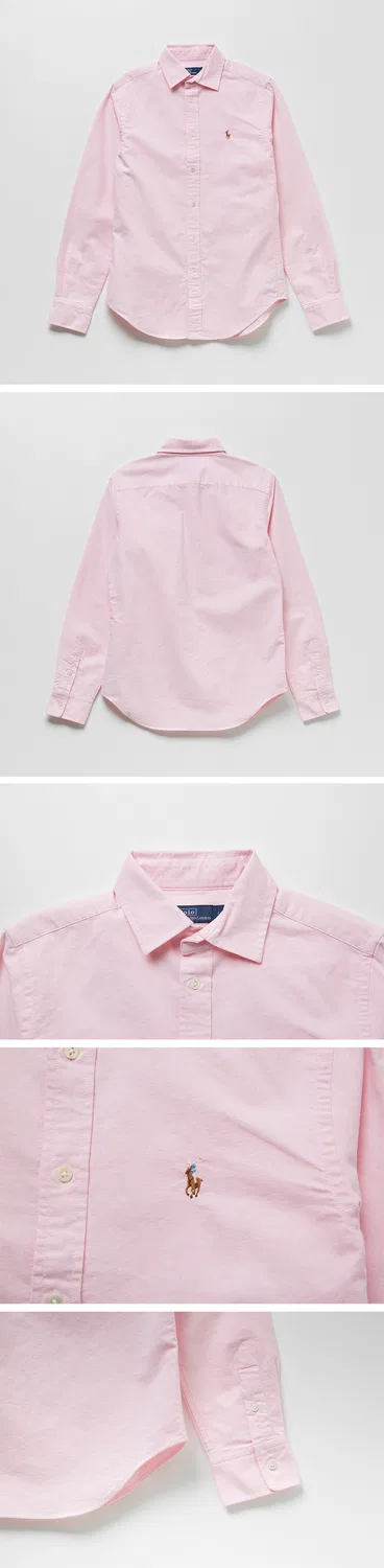 Женская классическая оксфордская рубашка розового цвета от Polo Ralph Lauren — фото 3
