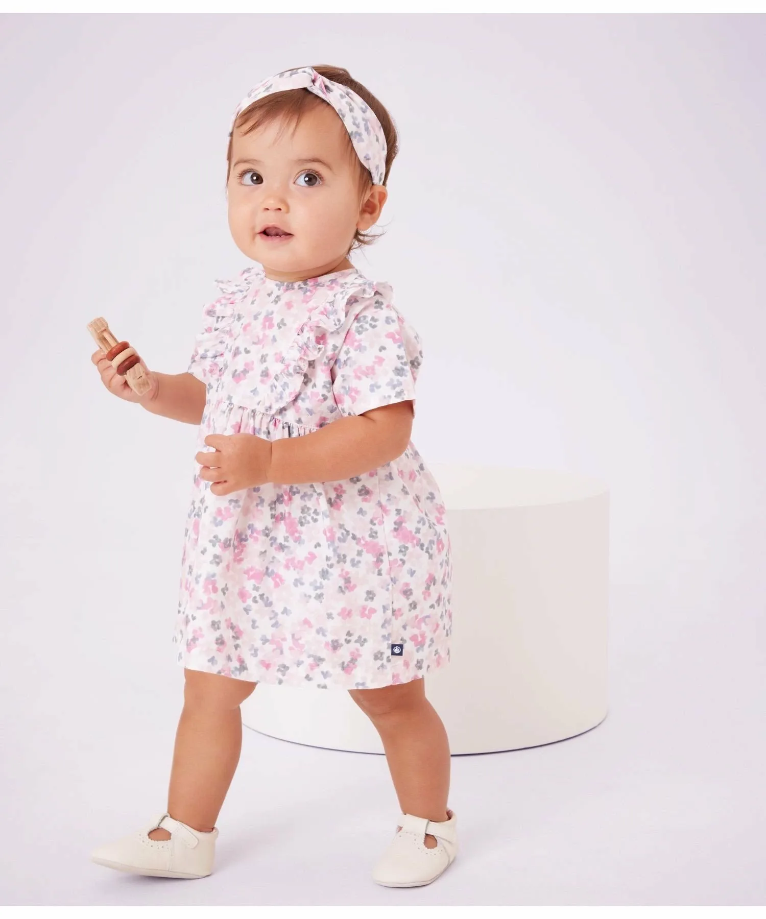 Комплект из платья и панталон PETIT BATEAU, Off-white/multicolor