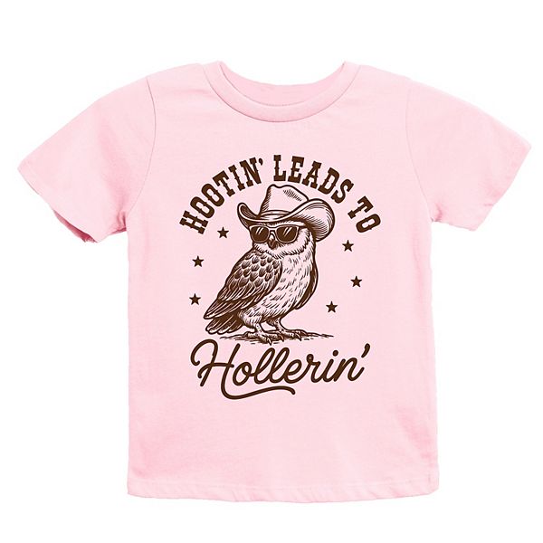 

Футболка с принтом Hootin' leads to hollerin' для детей The Juniper Shop, Pink