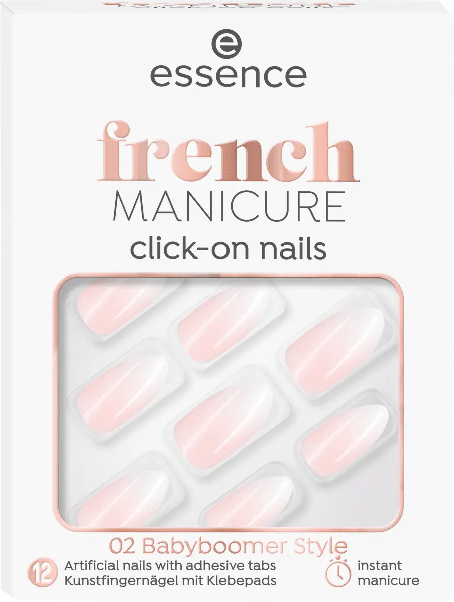 

Накладные ногти French Manicure Click-On 02 Babyboomer Style 12 шт. essence