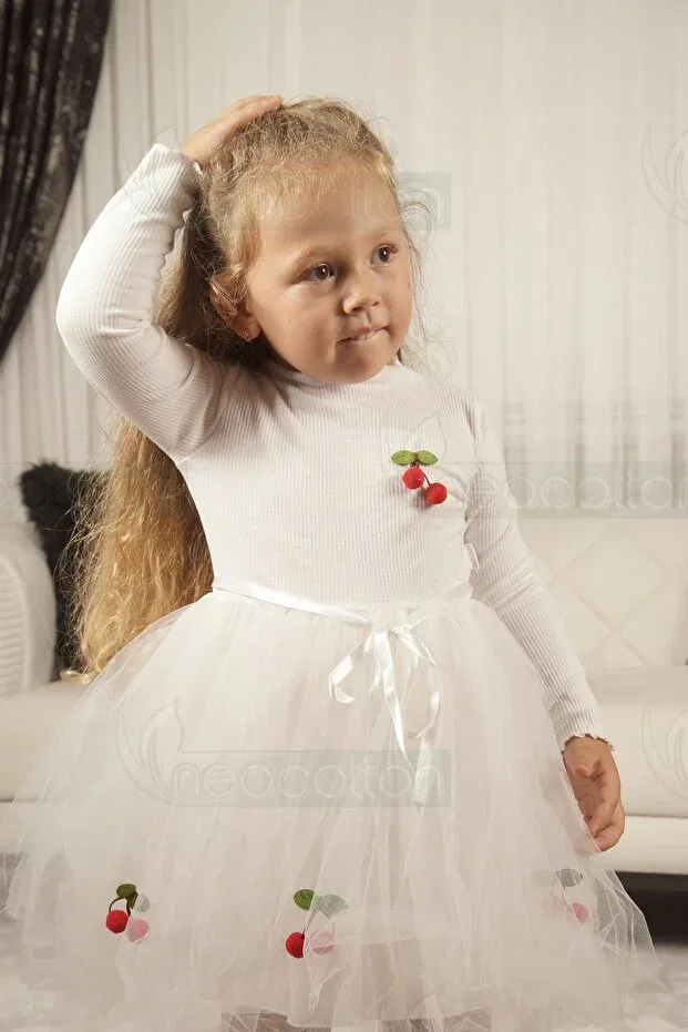 Детское платье для девочек хлопковое Neocotton, Long White — фото 2