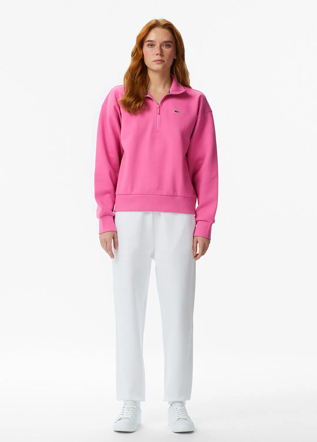 Свитшот женский Lacoste Relaxed Fit, розовый — фото 4