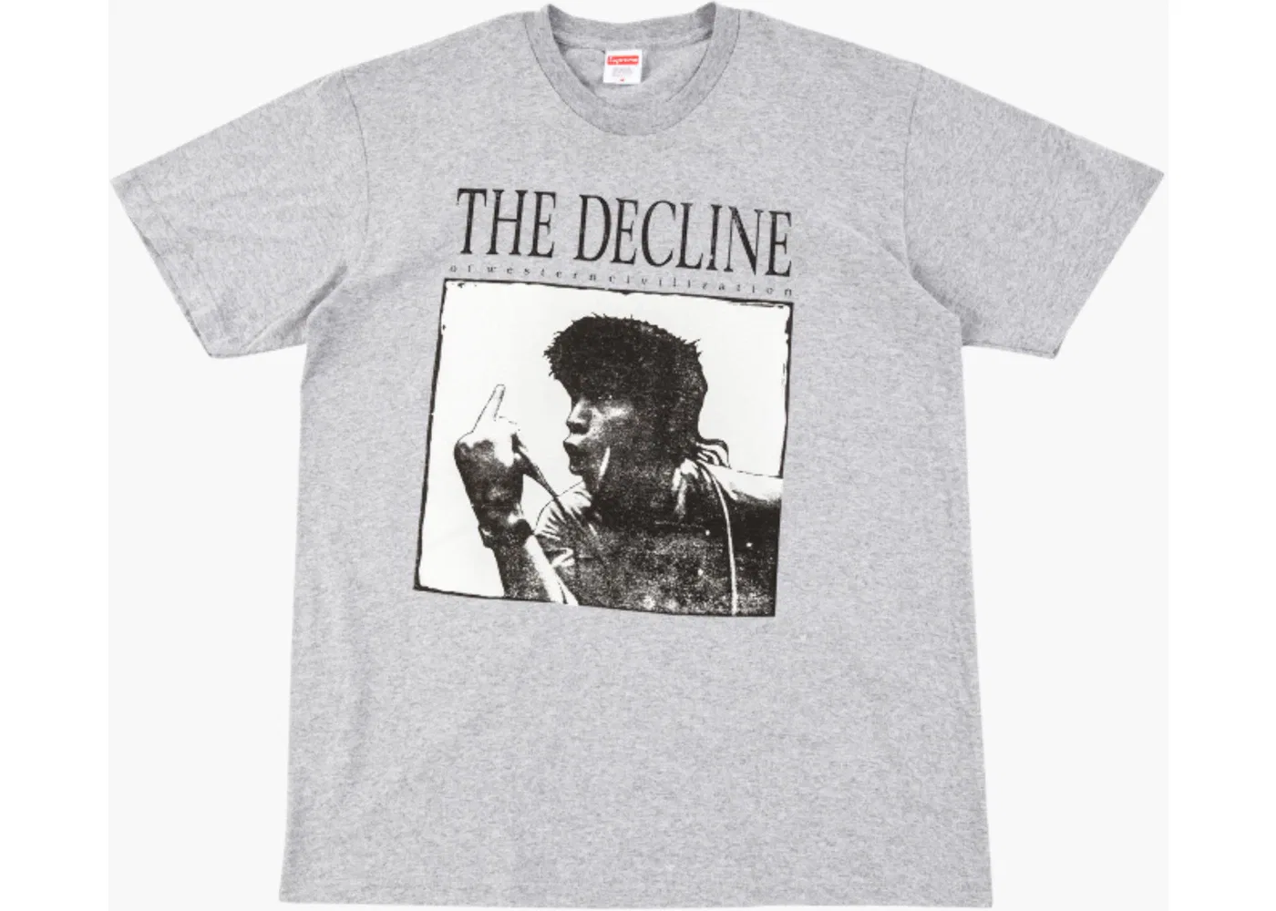 Мужская футболка с принтом Supreme Decline of Western Civilization Tee, Heather Grey