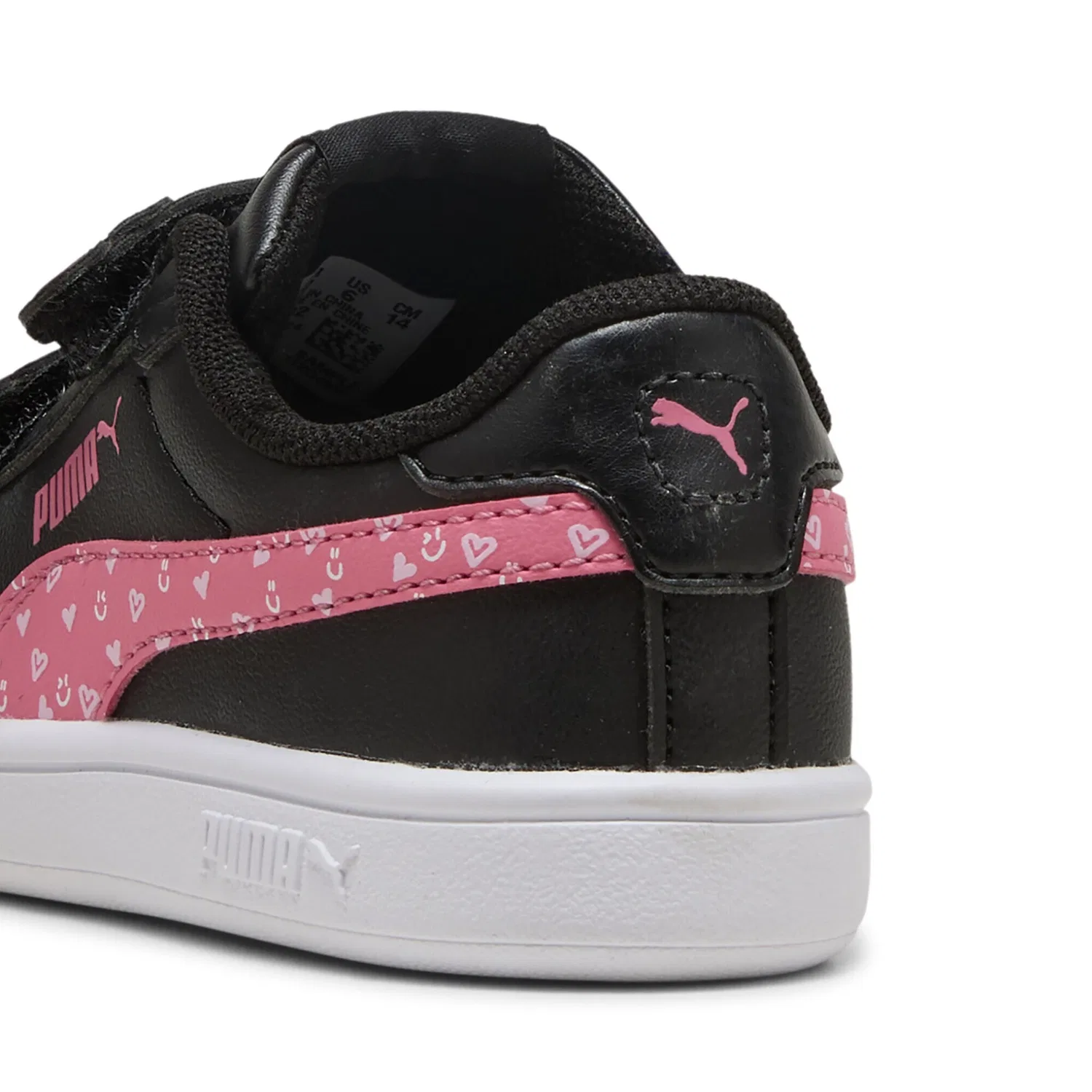 Детские кроссовки с липучками Puma Smash 3.0, Black Magic Rose Pink — фото 2