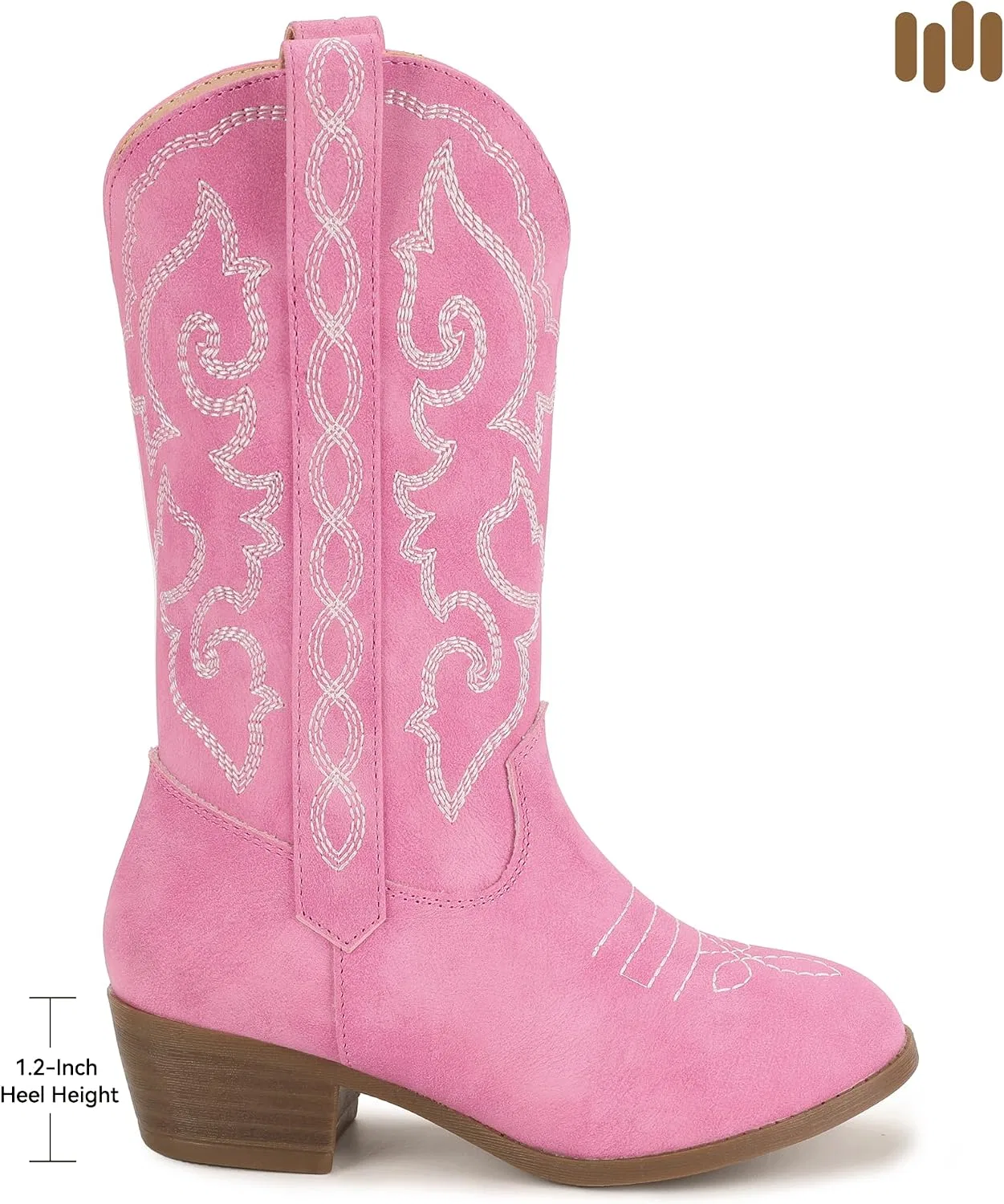 Детские сапоги для девочек с вышивкой Cowgirl Boots Hehainom, Fuchsia — фото 4