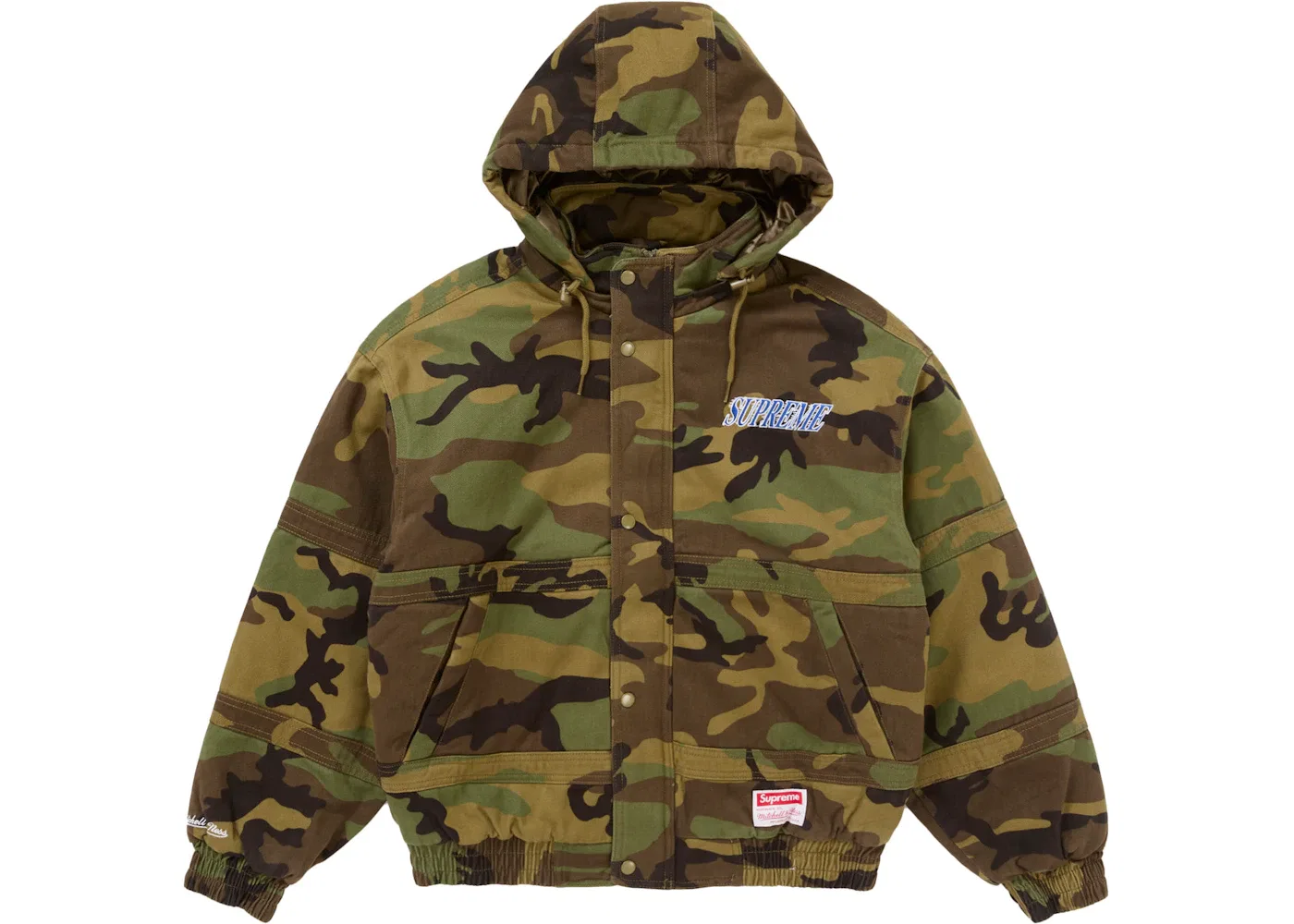 Мужская куртка-стадион Supreme Mitchell & Ness Twill Stadium Jacket, Camo