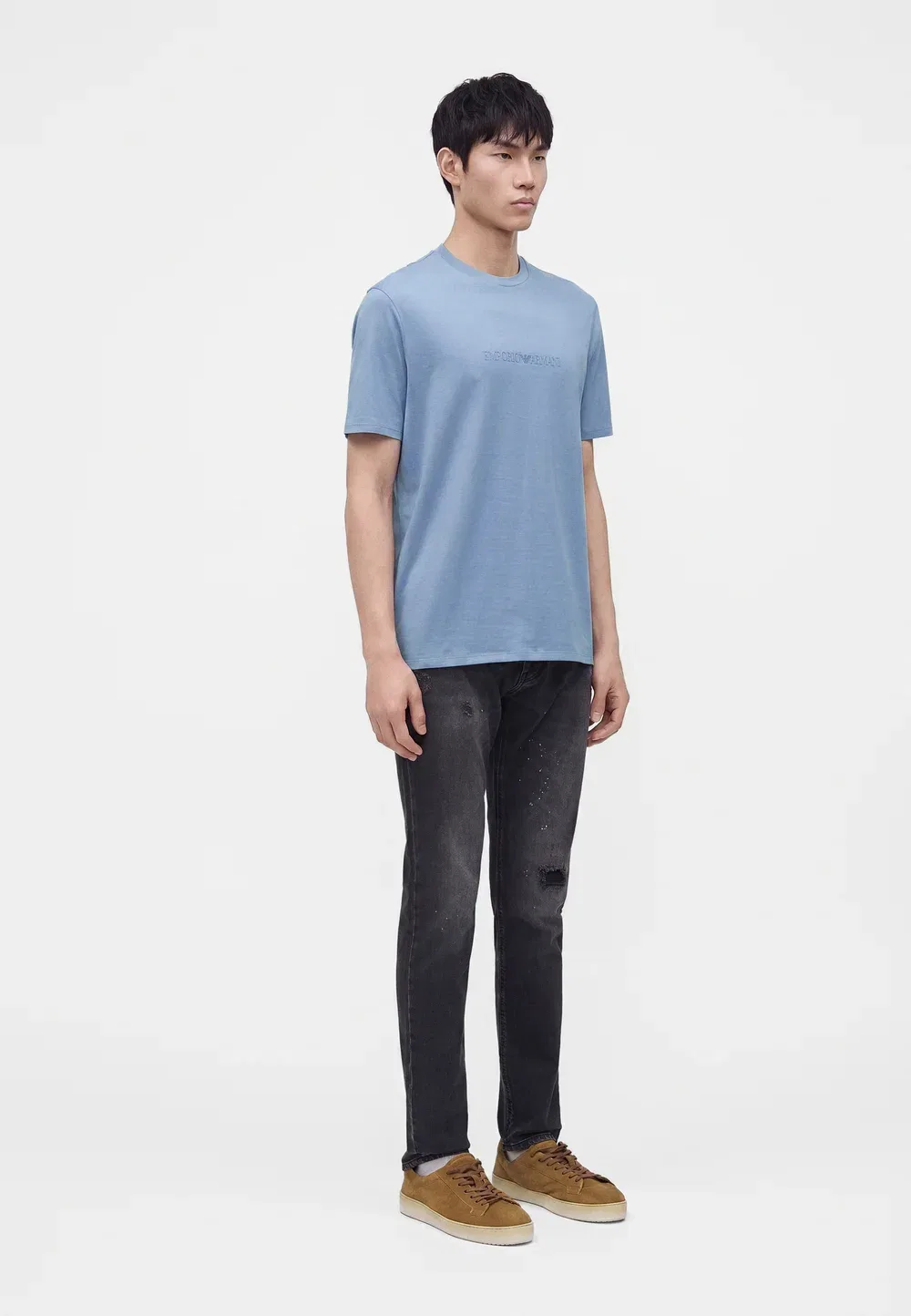 Простая футболка Emporio Armani, Blue — фото 4