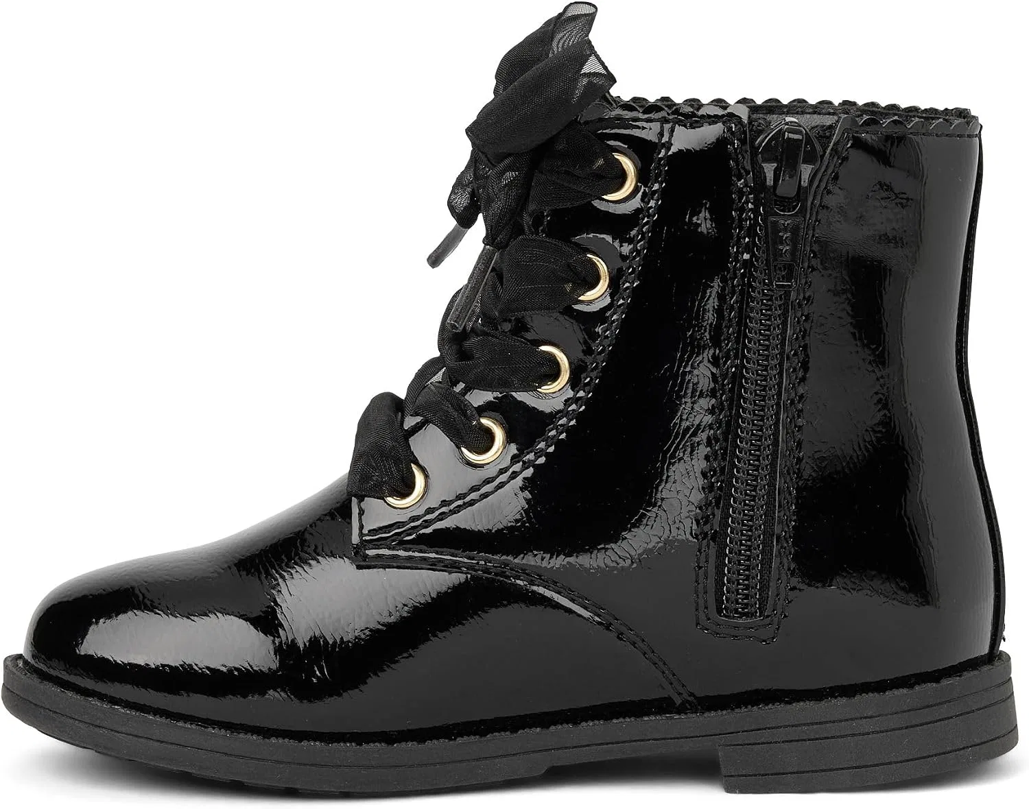 Детские ботинки на шнуровке для девочек Gymboree, Black — фото 2