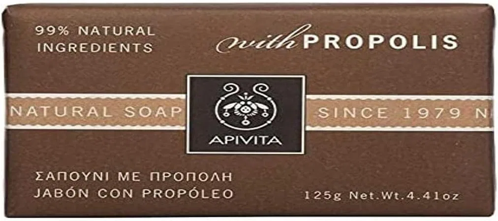 Мыло натуральное Apivita Propolis, 125 г, Black