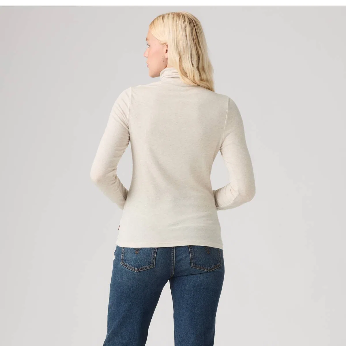 Водолазка с длинными рукавами Mia для многослойного ношения Levi's, Oatmeal Heather - White — фото 4
