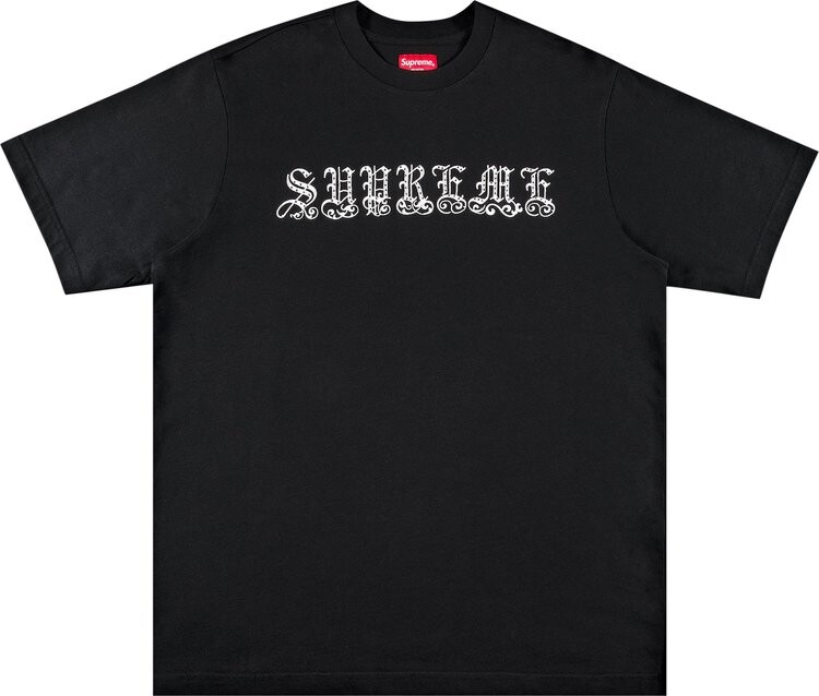 

Футболка Supreme Old English Rhinestone Short-Sleeve Top 'Black', черный