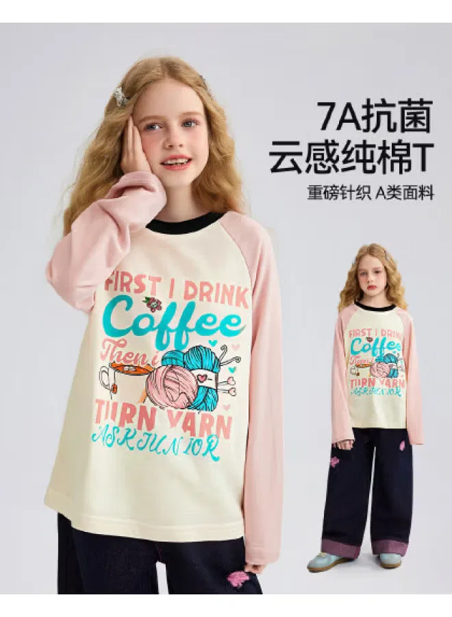 Лонгслив с длинным рукавом с принтом хлопковый Ask Junior, не указан