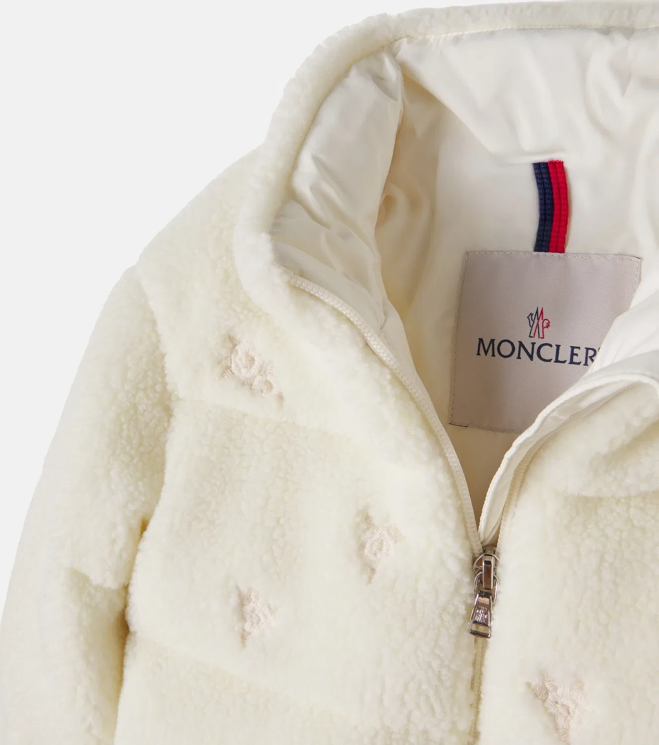 Легкая куртка с вышивкой Moncler Enfant, белый — фото 3