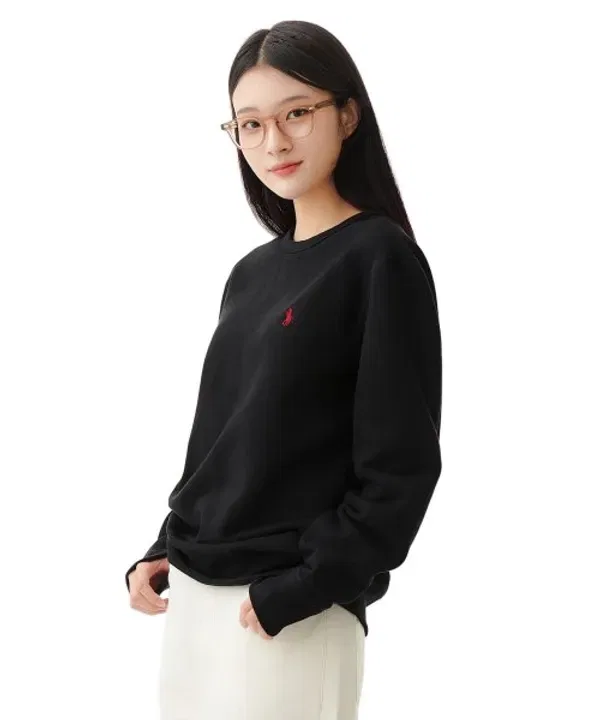 Свитшот с круглым вырезом, флис, Polo Ralph Lauren, черный — фото 4