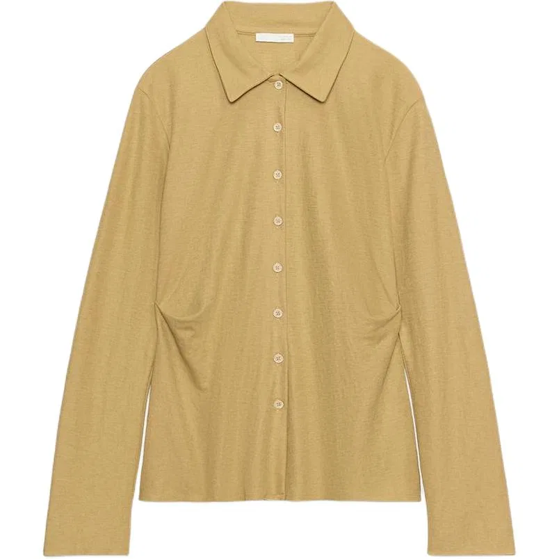 Женская рубашка с лацканами Yellow Green ZARA, Yellow Green
