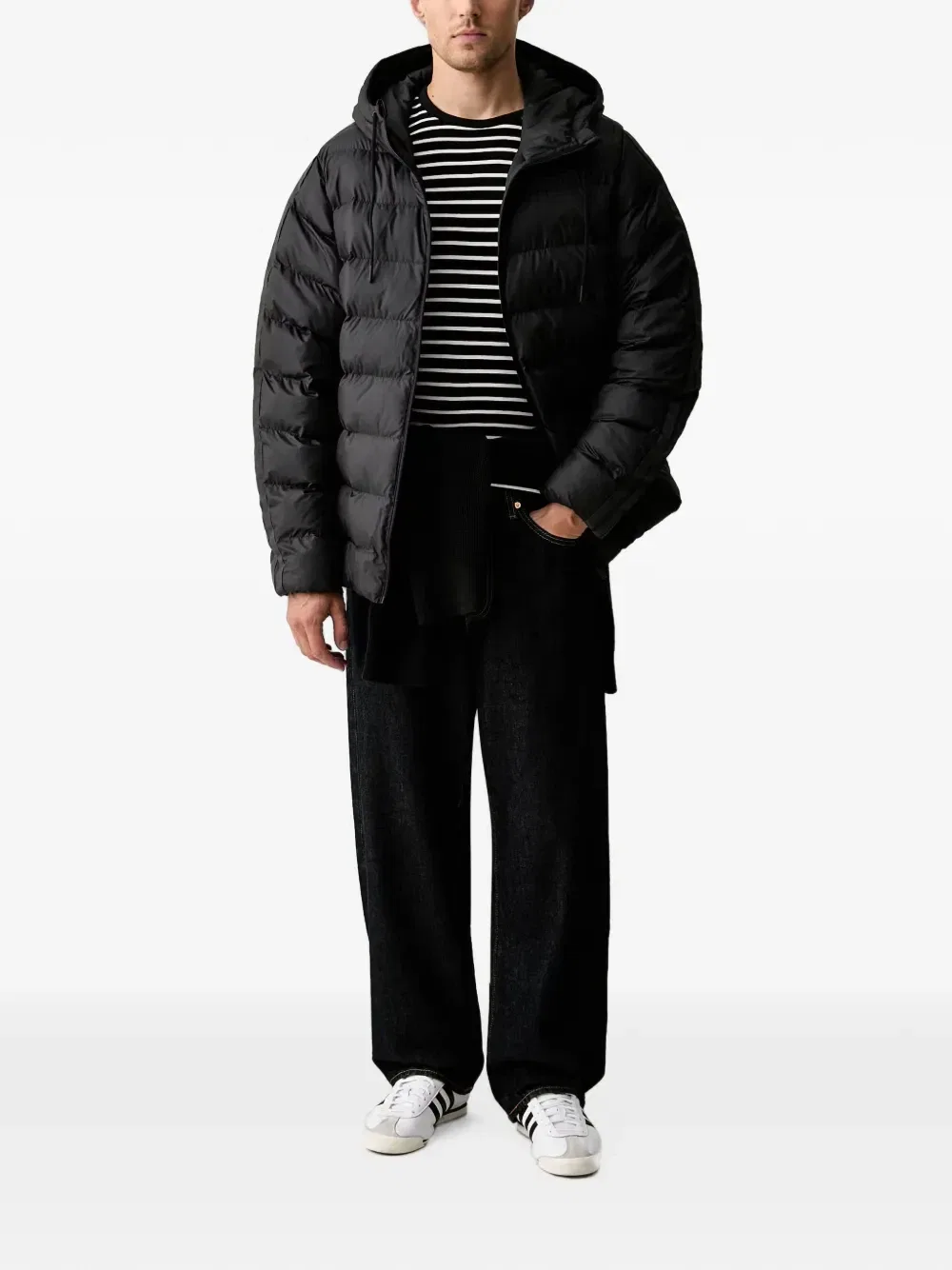 Куртка на подкладке с принтом логотипа Adidas, черный — фото 2