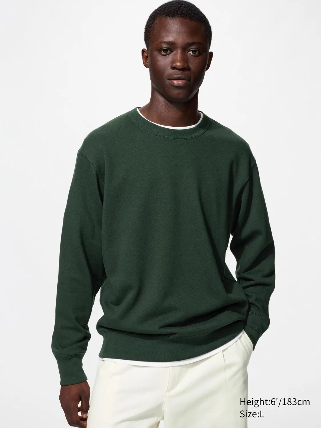 Толстовка Uniqlo, базовый элемент гардероба, темно-зеленый
