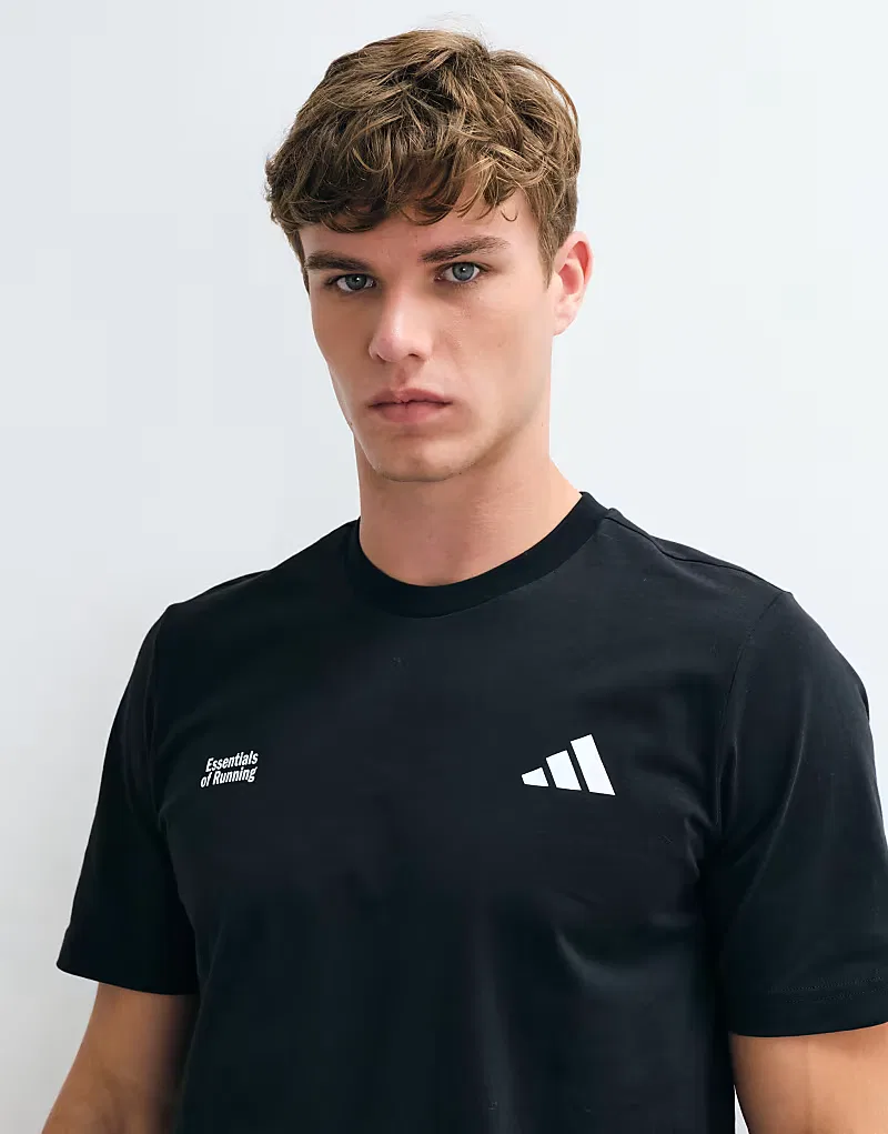 Футболка Adidas Running essentials с принтом на спине, черный — фото 3