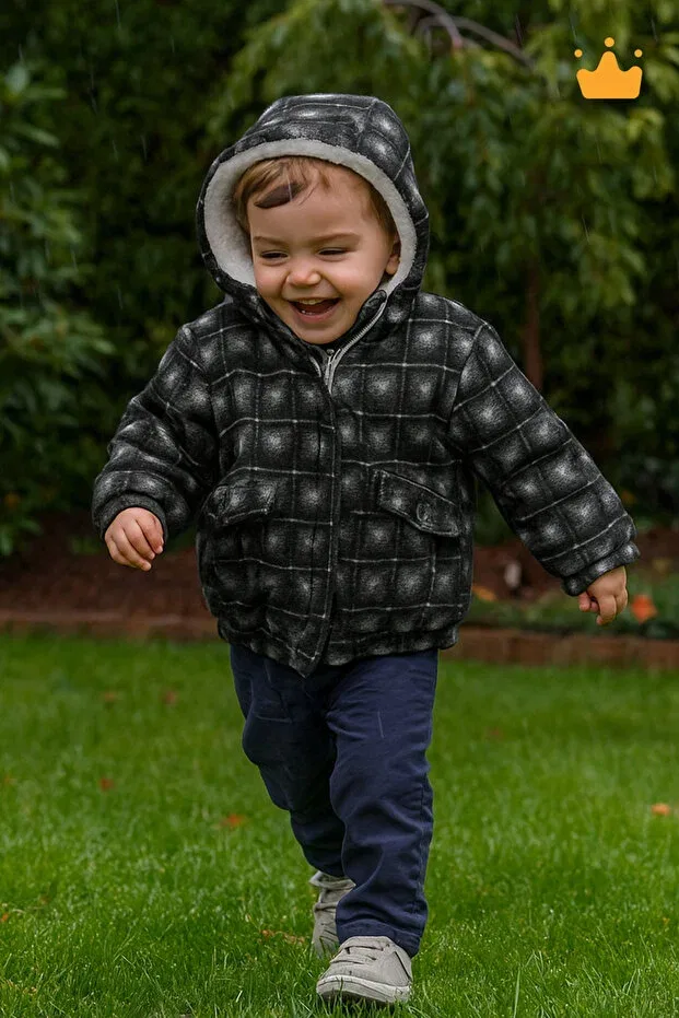 Детское пальто для девочек с капюшоном Babyhola, Black