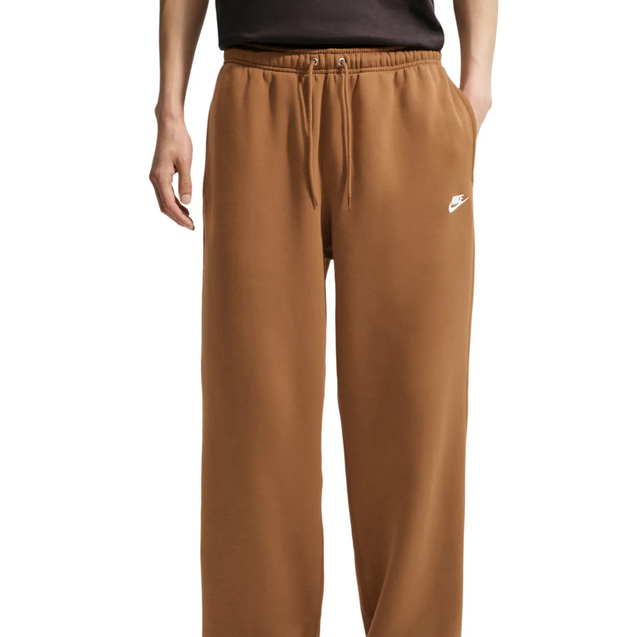 Мужские брюки Club Fleece Bungee Nike, цвет Ale Brown/Ale Brown/White