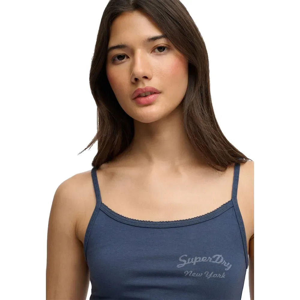 Женская майка на бретелях с принтом Athletic Essential Graphic Cami Superdry, Blue — фото 3