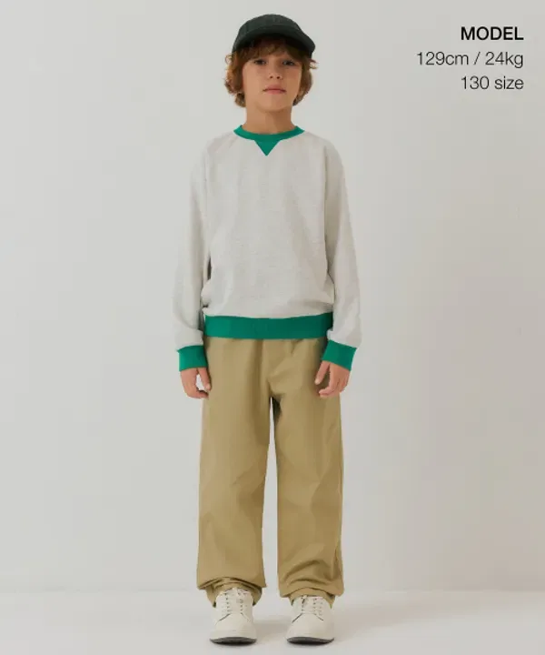 Чинос брюки, регулар фит, Musinsa Standard Kids, бежевые — фото 2