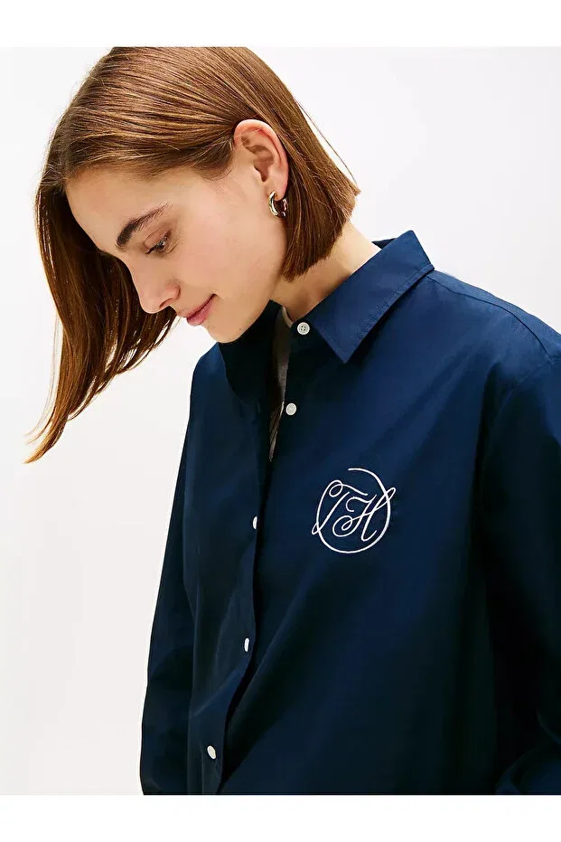 Женская рубашка с принтом Tommy Hilfiger, Navy Blue — фото 3