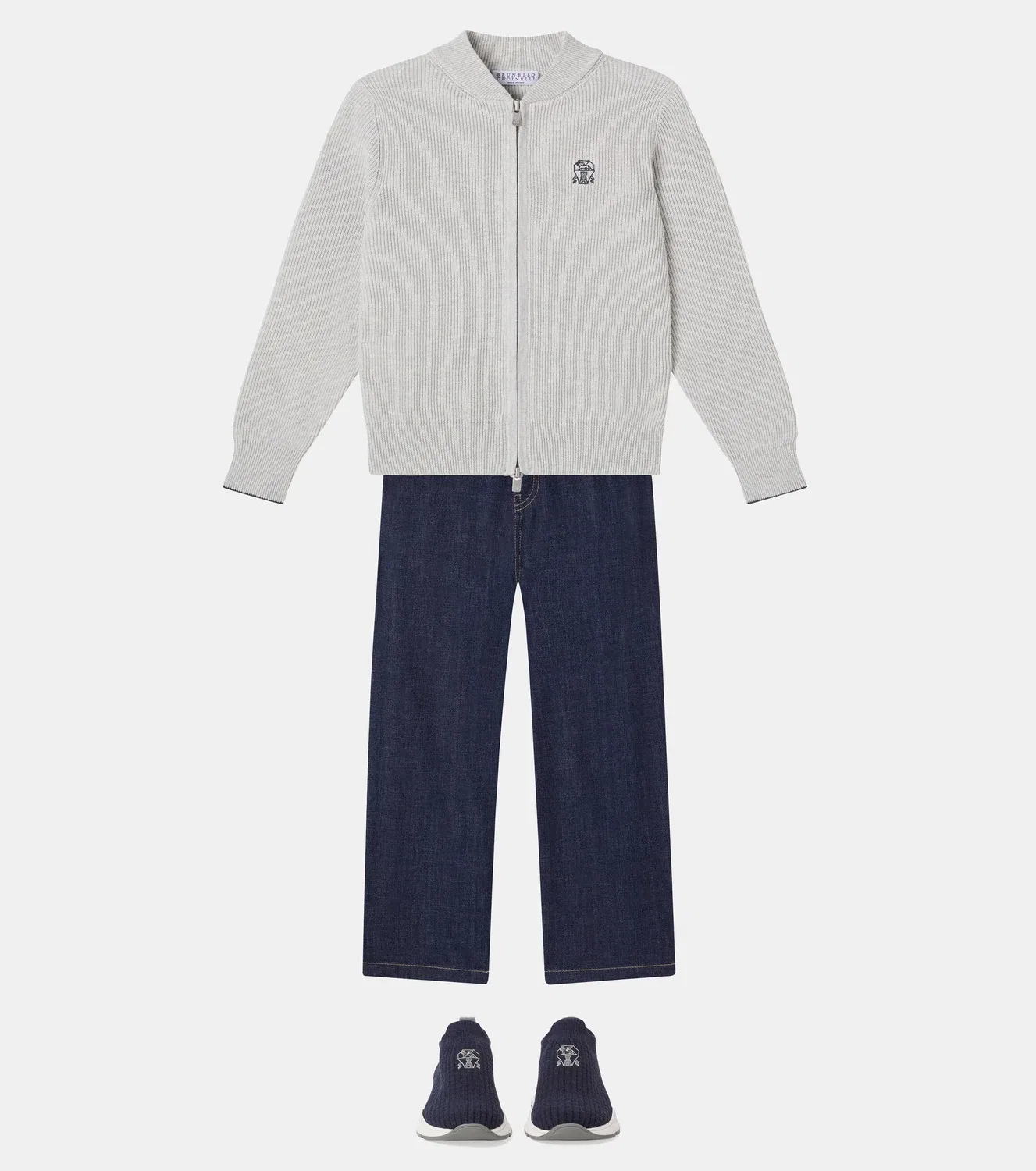 Прямые джинсы из хлопка Brunello Cucinelli Kids, синий — фото 2